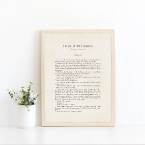Pride and Prejudice Jane Austen Print